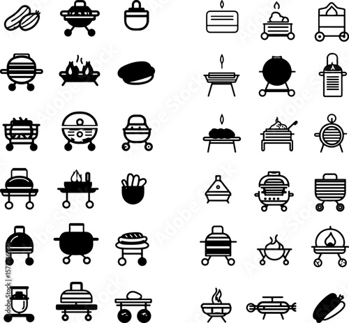 camping grill icon, portable grill icon, outdoor grill icon, campfire grill icon, folding camping grill, compact camping grill, backpacking grill icon, lightweight camping grill, stainl