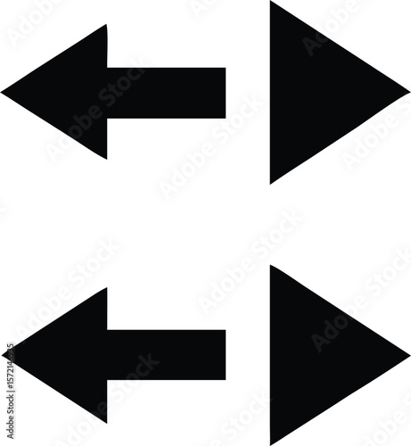 Two sets of opposing arrows pointing left and right silhouette