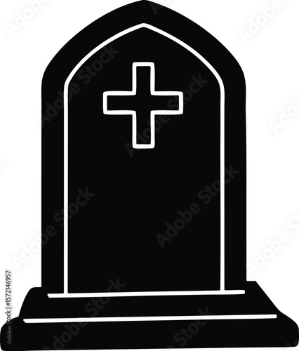 tombstone vector icon. Halloween Related Vector Icon.