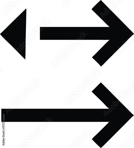 Two arrows pointing opposite directions silhouette