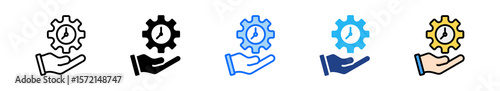 Time Management Icon Set Multiple Style Collection