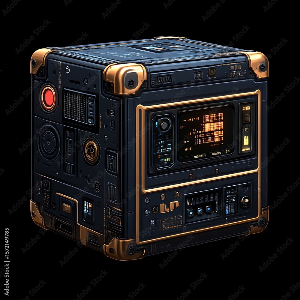 Fototapeta premium Futuristic, Cuboid Device with Advanced Tech