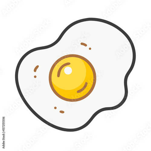 Fried egg on a plate, ideal for breakfast photography. Perfect for restaurant menus, food blogs, diet plans, and cooking magazines.