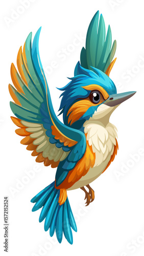 illustration of a bird in blue