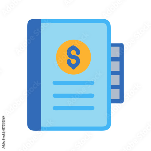 Blue budget book illustrating income and expense tracking concept