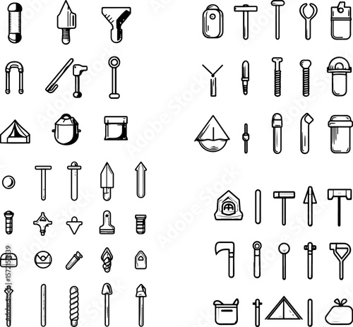 tent pegs icons, camping pegs, tent stakes, ground stakes, metal tent pegs, plastic tent pegs, heavy-duty pegs, lightweight pegs, durable tent pegs, outdoor stakes, camping stakes, hiki