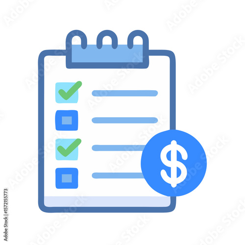Financial Checklist with Dollar Sign, Expense Tracking and Budgeting