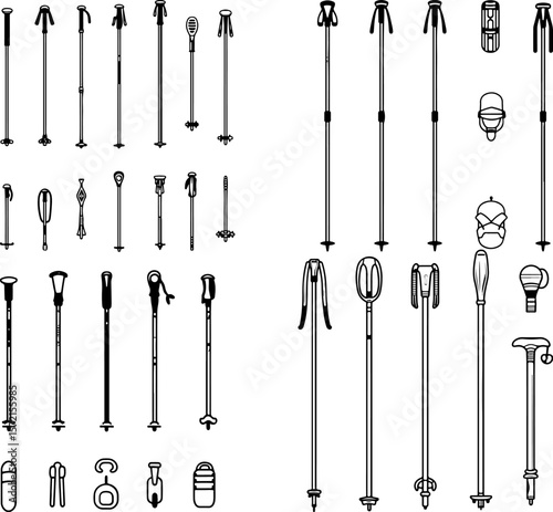 ski poles icons, skiing poles, ski gear, ski accessories, downhill ski poles, cross-country ski poles, adjustable ski poles, aluminum ski poles, carbon fiber ski poles, lightweight ski