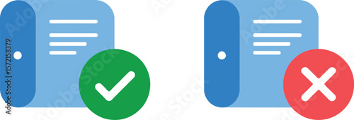 Check mark and cross mark vector illustration for right and wrong choice design and user interface icon