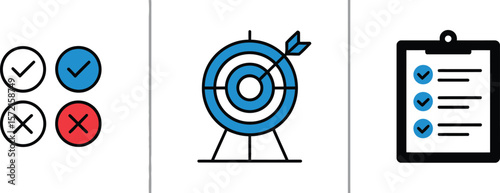 Checklist target goal achievement success business concept strategy planning project management task list mark