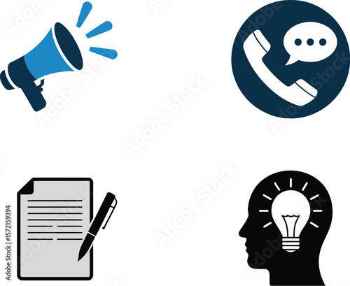 Business marketing communication strategy planning idea concept vector illustration and design element