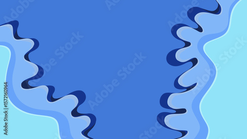 Abstract blue background. Wavy pattern with free space for design. Vector illustration.