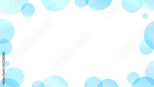 水彩風の涼しげな水玉フレーム