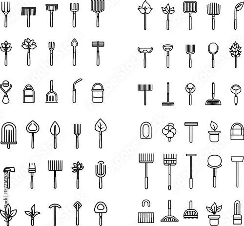 rake icons, garden rake, leaf rake, metal rake, plastic rake, hand rake, lawn rake, landscaping rake, yard rake, garden tool, soil rake, gravel rake, bow rake, shrub rake, thatch rake,