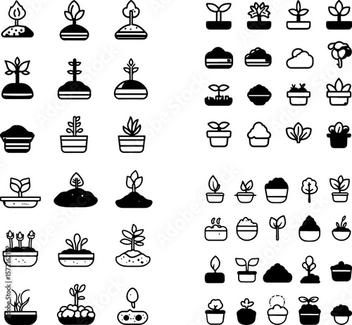 soil icons, garden soil, fertile soil, topsoil icon, potting soil, rich soil, organic soil, compost soil, clay soil, sandy soil, loamy soil, moist soil, dry soil, soil texture, soil lay