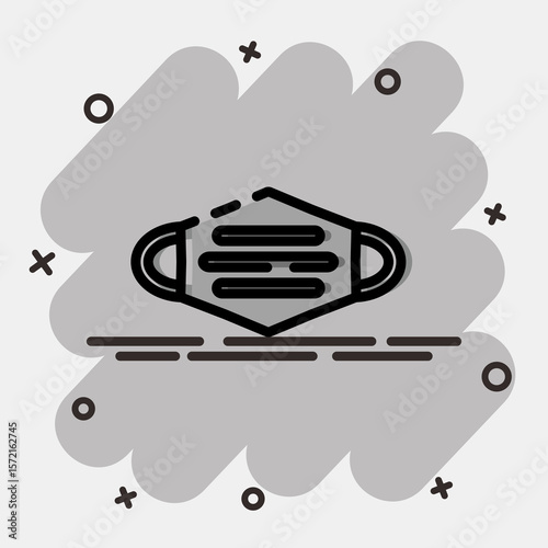 Icon mask. Medical elements. Icon in comic style.