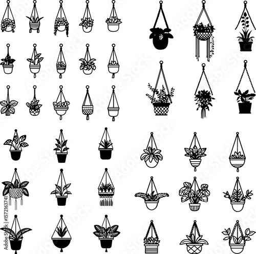 macrame plant hanger icons, macrame hanger, hanging plant holder, boho plant hanger, handmade plant hanger, cotton rope hanger, indoor plant hanger, outdoor plant hanger, ceiling plant