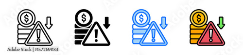 Risk Icon Set Multiple Style Collection