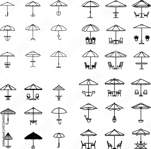 outdoor umbrella icons, patio umbrella, garden umbrella, sun umbrella, beach umbrella, backyard umbrella, shade umbrella, large umbrella, UV protection umbrella, cantilever umbrella, um
