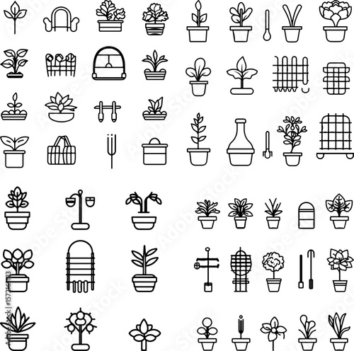 plant support icons, garden support, plant holder, support system, climbing support, trellis icon, plant frame, garden structure, vegetable support, flower support, herb support, tomato