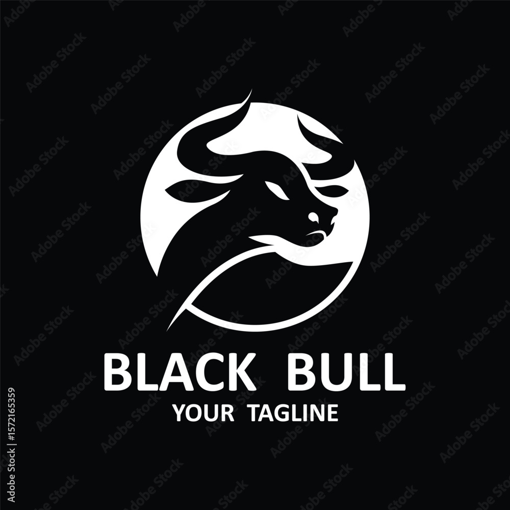 Fototapeta premium black bull logo vector design