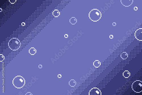 Dark Dithered Gradient Backgroundwith Fizzing Bubbles Particle, Pixel Art Style