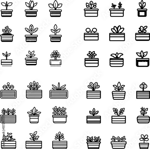 planter box icons, garden planter, raised planter box, outdoor planter, flower box, vegetable box, herb planter, patio planter, balcony planter, wooden planter box, metal planter box, p