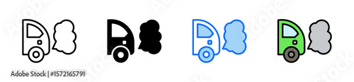 Car Pollution Icon Set Multiple Style Collection