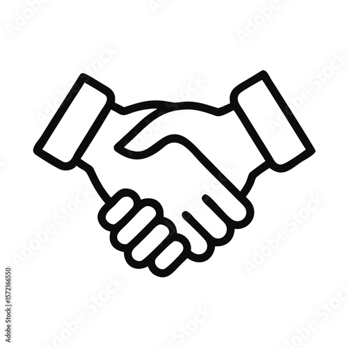Modern handshake graphic symbolizing business partnership and agreement