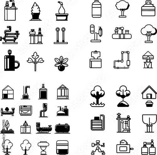 graywater system icons, graywater recycling, water reuse system, household water recycling, sustainable water use, eco-friendly graywater, graywater irrigation, graywater treatment, wat