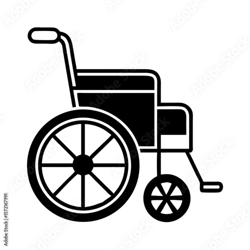 Wheelchair icon in simple black and white design Concept of icon  