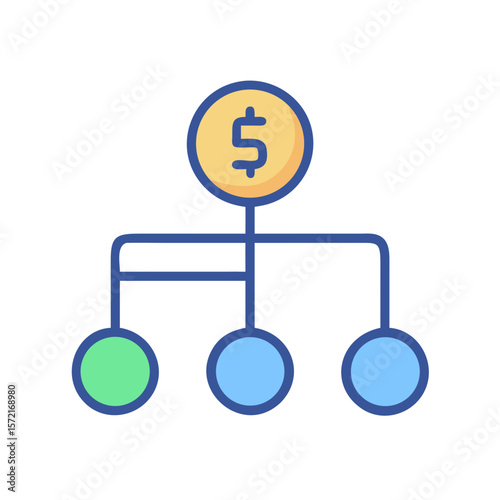 Money flow chart connecting income to different expenses