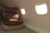 Empty comfortable seats in plane