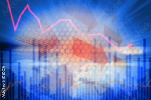 Composite image of arrow symbols and graphs
