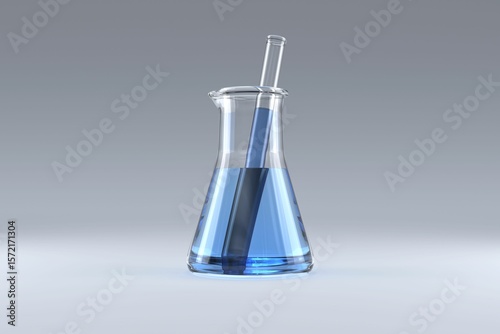 Conical flask with solution