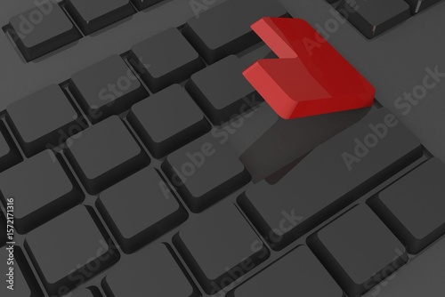 Red enter button on keyboard