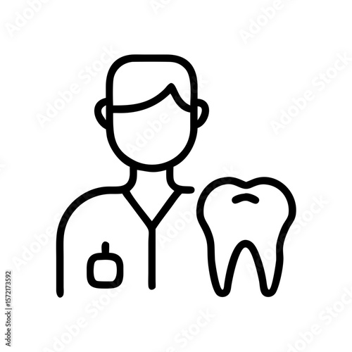 Dental professional holding a tooth icon for oral health concept  