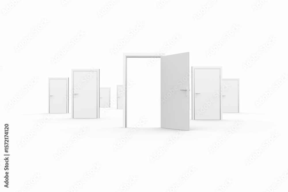 Naklejka premium Door opening revealing bright light