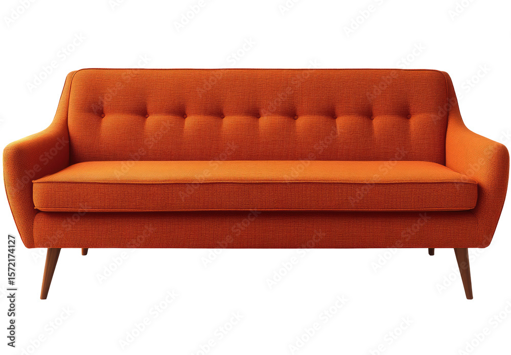 Obraz premium Orange mid-century modern sofa