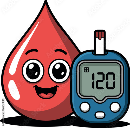 Understanding blood sugar levels a cartoon illustration for diabetes awareness health and wellness 