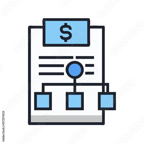 Financial chart illustration representing structure and income distribution breakdown