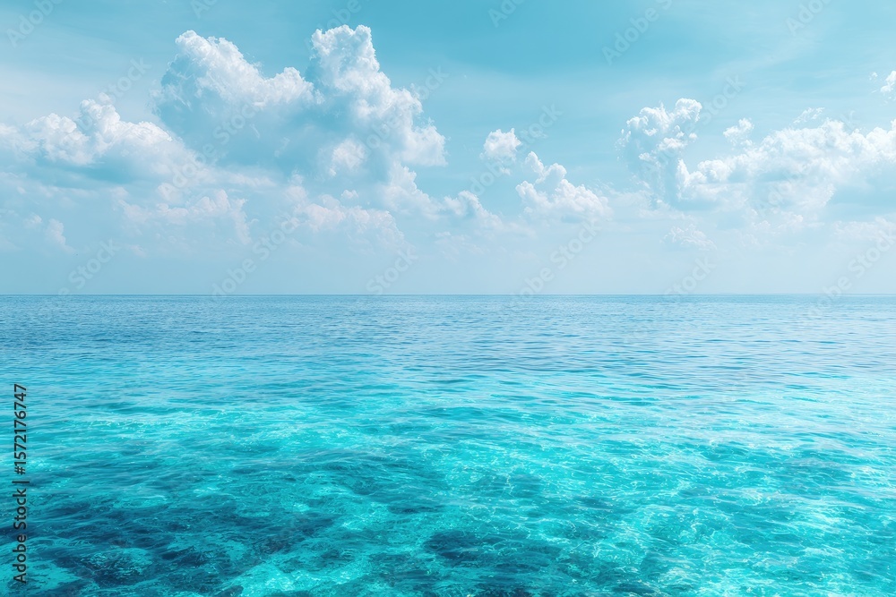 Obraz premium Turquoise ocean meets a vibrant sky