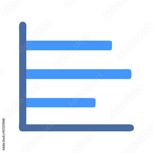 Blue horizontal bar graph on a White Background data