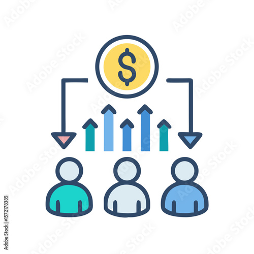 Money distribution to team members for performance goals