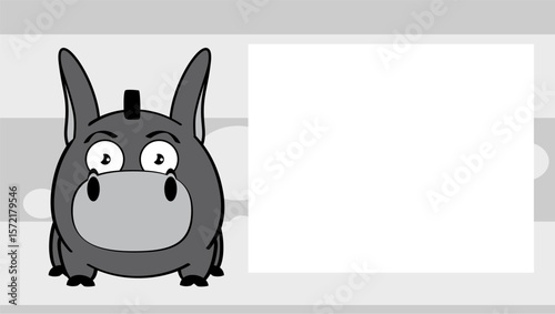 donkey character cartoon expression background picture frame in vector format