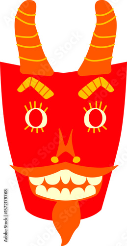 Vector de máscara de diablito tradicional mexicana de carnaval