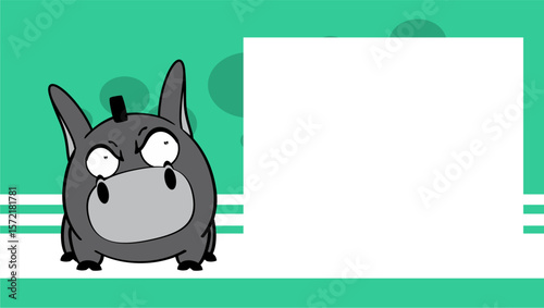 donkey character cartoon expression background picture frame in vector format
