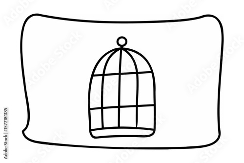 Simple birdcage drawing enclosure wire