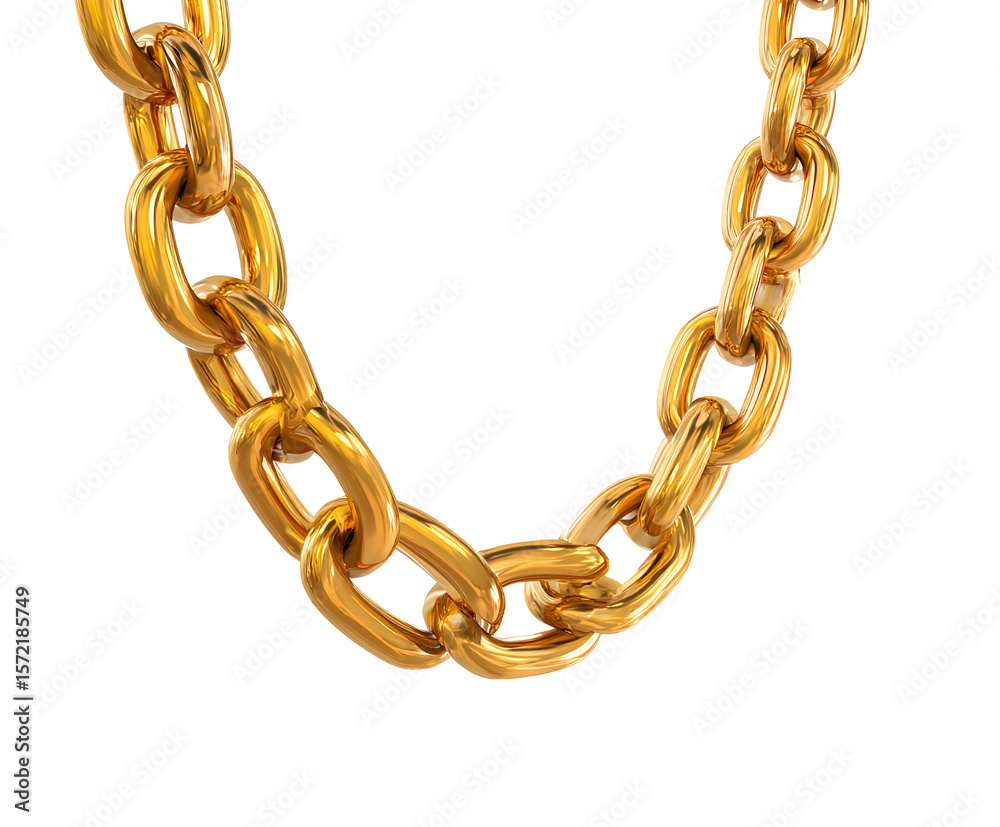 Obraz premium Elegant Gold Chain Necklace Jewelry Luxury Fashion Accessory High on transparent background