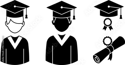 Graduation ceremony clip art vector illustration for education and student achievement design 100 characters